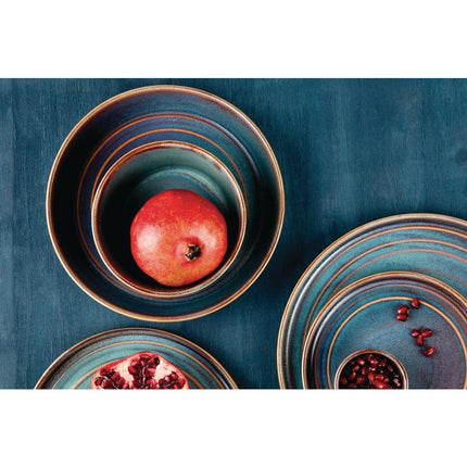 Flat Round Plates 18cm Blue-Brown Reactive Glaze | Olympia Cavolo 7