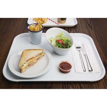 White Polypropylene Serving Tray 45x35cm with Anti-Slip Texture | Olympia Kristallon 5