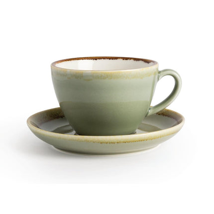 Cappuccino Cups 34cl Mos Green | Olympia Kiln Collection | Set of 6 3