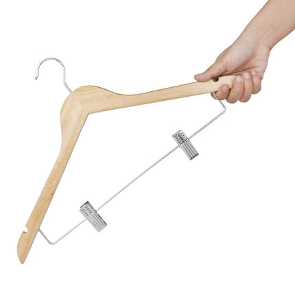Wooden Hangers with Dual Antislip Clips | Bolero 3