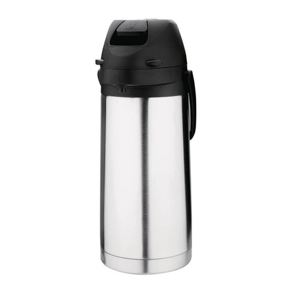 Stainless Steel Thermos Jug with Pump 1.9L | Nisbets Essentials