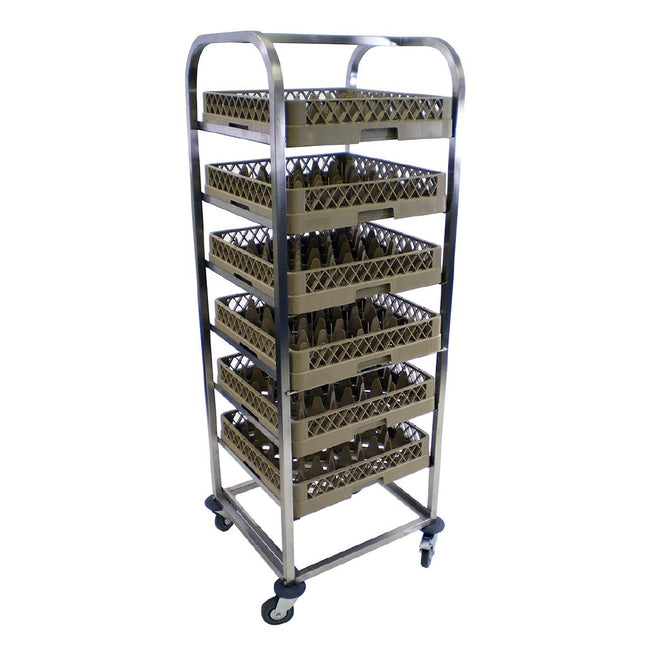 Craven Stainless Steel Trolley for 7 Racks with Braked Wheels