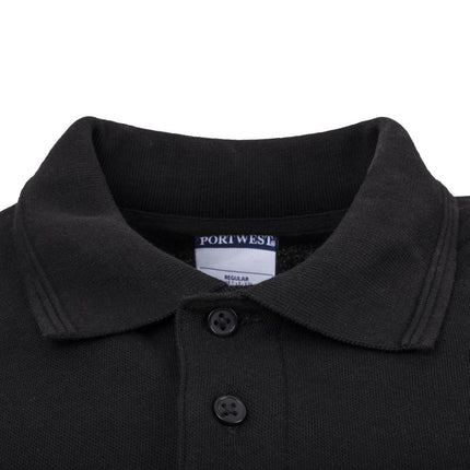 Unisex Black Polo Shirt L | Durable Polyester/Cotton Piqué 5