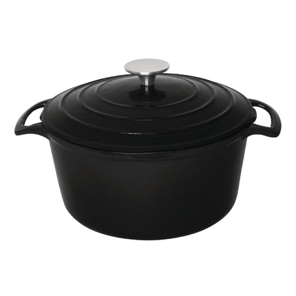Round Induction Braadpan Cast Iron 4L | Vogue | Black 5