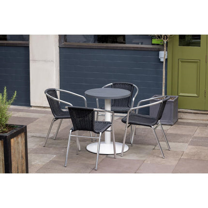 Aluminium Round Tabletop Dark Grey 580mm | Bolero 6