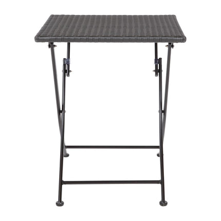 Square Foldable Poly Rattan Table Black 60cm | Bolero 3