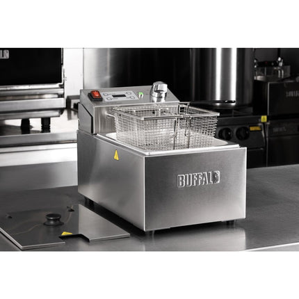 Single Electric Fryer with Timer | Buffalo | 5L Stainless Steel Tank 10