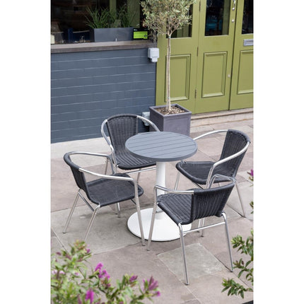 Aluminium Round Tabletop Dark Grey 580mm | Bolero 7