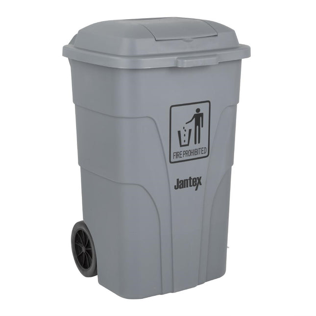 120L Waste Container with Foot Pedal Grey | Jantex