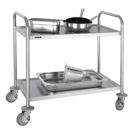 Stainless Steel 2-Tier Serving Trolley Medium | Vogue 2