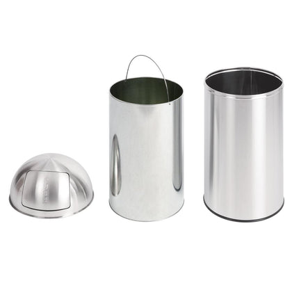 Stainless Steel Waste Bin 40L with Self-Closing Lid | Bolero 4