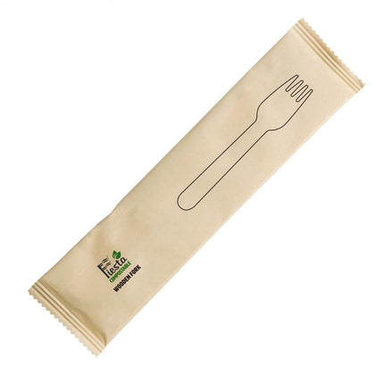 Compostable Individually Wrapped Wooden Forks | Fiesta | 500 Pieces 2