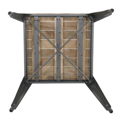 Bolero Bistro Dining Table with Mango Wood Slatted Top and Dark Grey Legs | 650mm 6