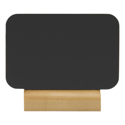 Rectangular Mini Chalkboard Labels with Chalk Marker and Wooden Base Box | Securit Silhouette