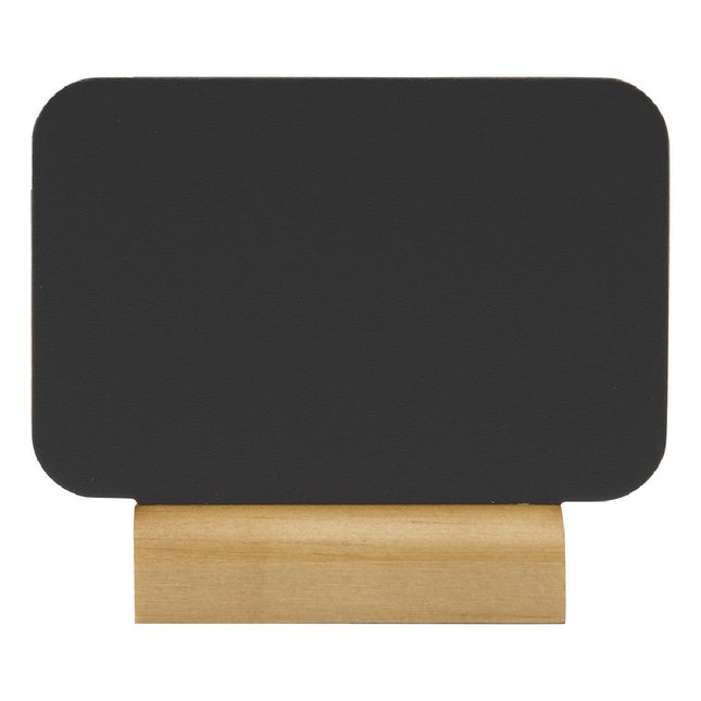 Rectangular Mini Chalkboard Labels with Chalk Marker and Wooden Base Box | Securit Silhouette