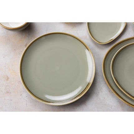 Round Coupe Plates 28cm Mos Green | Olympia Kiln Collection | Set of 4 5