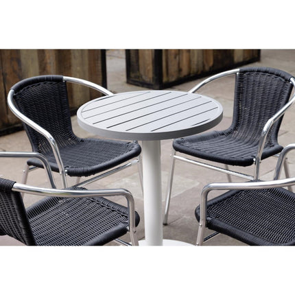 Round Light Grey Aluminium Tabletop 580mm | Bolero 7