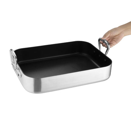 80mm Deep Aluminium Roasting Pan with Sturdy Handles | Vogue 2