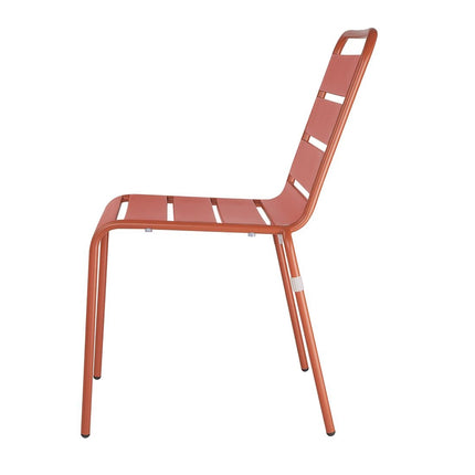 Terracotta Glazed Steel Side Chairs | Bolero | 4 Pieces 2
