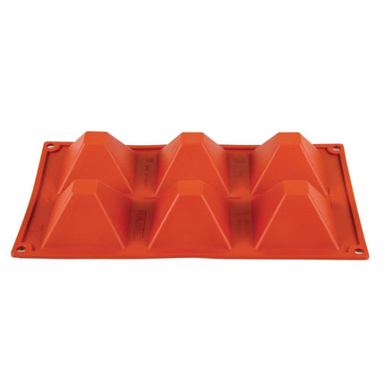 Pyramid Silicone Baking Mold 6 Cavities | Pavoni Formaflex | 4cm Deep