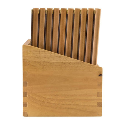 Securit A4 Menu Holders with Wooden Spine Brown | Set of 20 with Wooden Box 3