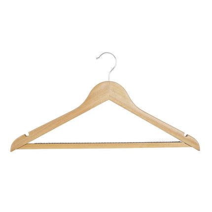 Natural Wooden Hangers with Antislip Trousers Bar | Bolero