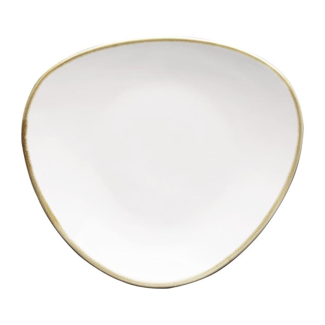 Kiln Chalk White Triangular Plates 280mm | Olympia