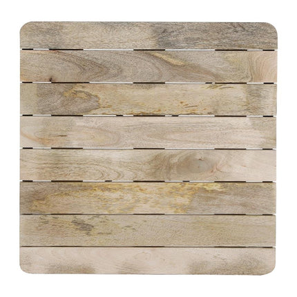Bolero Bistro Dining Table with Mango Wood Slatted Top and Black Legs | 650mm 3