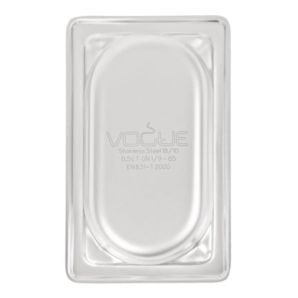 Stainless Steel GN 1/9 Container 65mm Depth | Vogue | 176x108mm 6