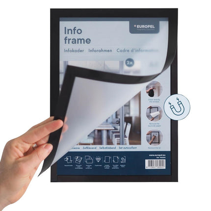 Self-Adhesive Info Frame Set 2 Pieces A4 Black | Europel 6