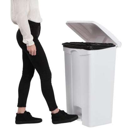Hands-Free White Pedal Bin 87L | Jantex 5