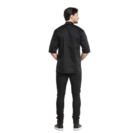 Short Sleeve Chef Jacket Black | Chaud Devant Bacio | Size XXL 3