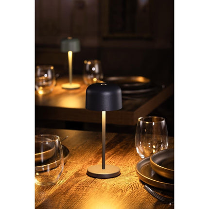 Table Lamp with Round Shade Grey 200mm | Olympia Siena 7