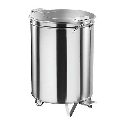 Stainless Steel Pedal Bin with Wheels 50L | Gastro M