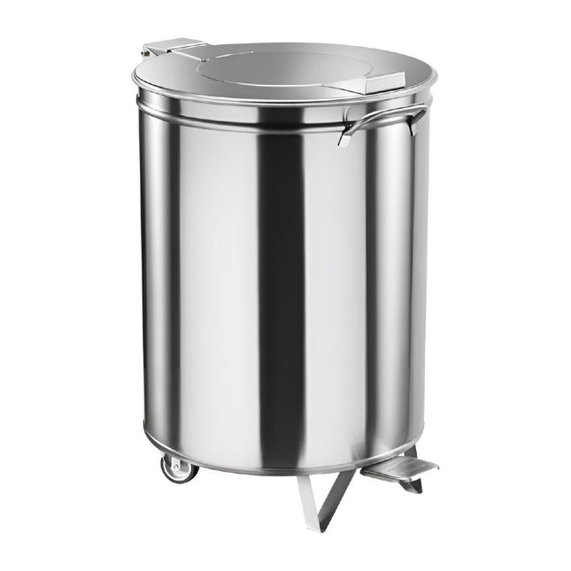 Stainless Steel Pedal Bin with Wheels 50L | Gastro M