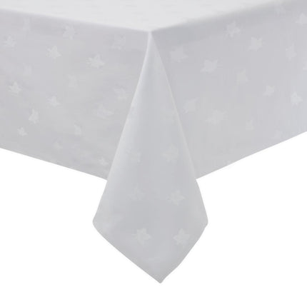 Rectangular Cotton Tablecloth with Ivy Pattern | Mitre Luxury Luxor | 178x275cm | White