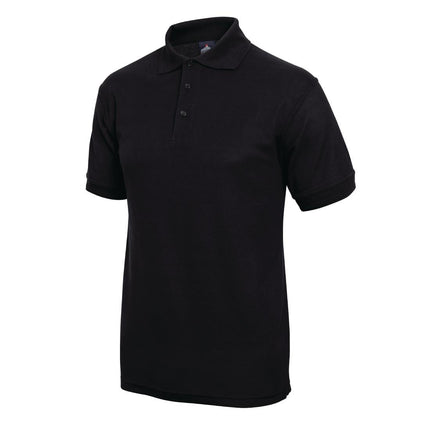 Unisex Black Polo Shirt M | Durable Polyester/Cotton Piqué 9