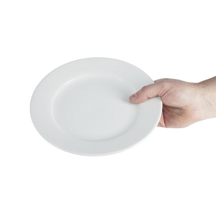 Dinner Plates with Wide Rim 23cm | Olympia Whiteware | Set of 12 4