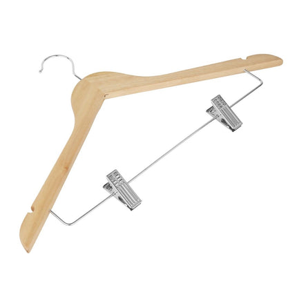 Wooden Hangers with Dual Antislip Clips | Bolero 2