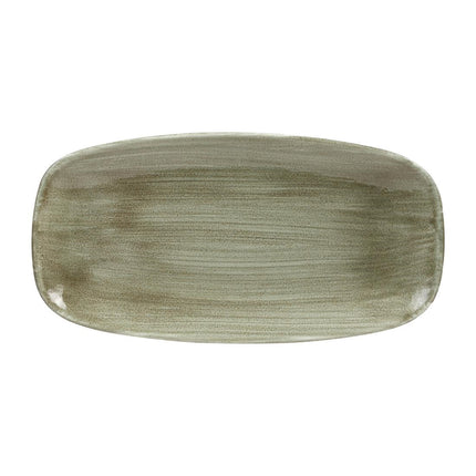Stonecast Patina Burnished Green Oval Chef Plate 29.8 x 15.2cm | Churchill