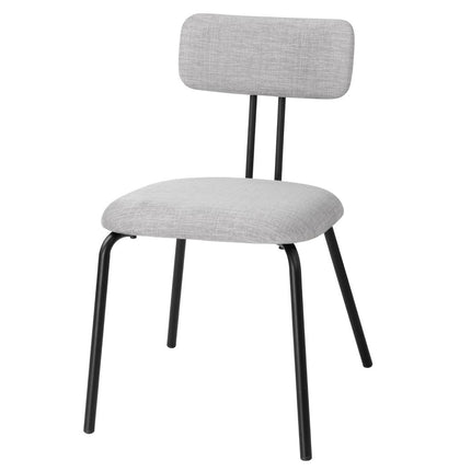 Stackable Dining Chairs Black & Grey Upholstery | Bolero Fairfield | Set of 2