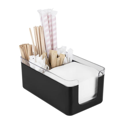 Bar Caddy with Multiple Compartments | Olympia Kristallon | Black ABS 2