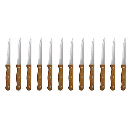 Steak Knives 21.5cm with Wooden or Black Plastic Handle | Olympia 4