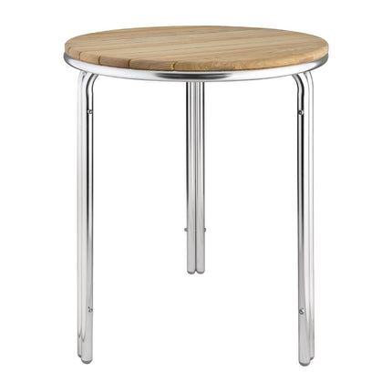 Bolero Round Ash Wood and Aluminium Table 60cm 5