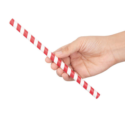 Compostable Paper Smoothie Straws 210mm Red-White | Fiesta Compostable 2