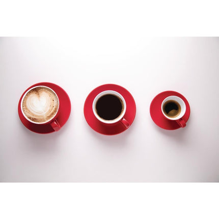 Olympia Café Cappuccino Cups Red Porcelain 340ml 4
