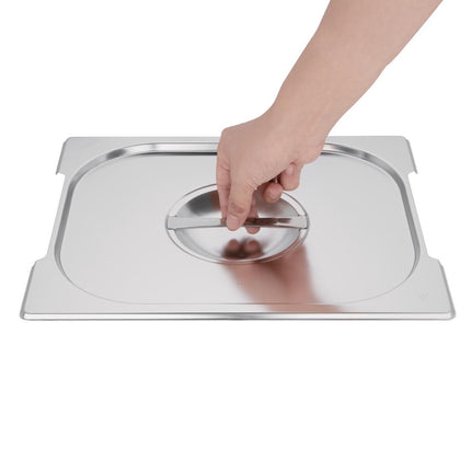 Stainless Steel Lid for GN 1/2 Pan with Handle Open Sides | Vogue 2