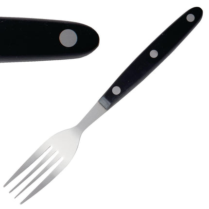 Steak Forks with Black Dishwasher-Safe Handle | Olympia