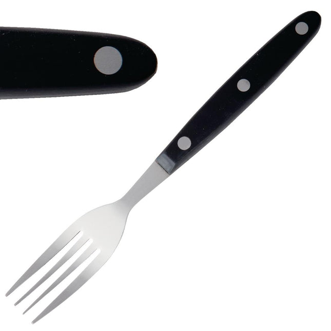 Steak Forks with Black Dishwasher-Safe Handle | Olympia