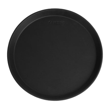 Round Black Anti-Slip Fiberglass Serving Tray 28cm | Cambro Camtread